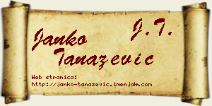 Janko Tanazević vizit kartica
